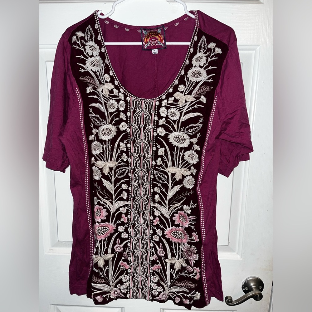 Johnny Was embroidered blouse